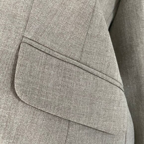 classiques entier Double Breasted Notch Collar Poly Blend Lined Jacket Tan Sz 4 - Picture 7 of 10